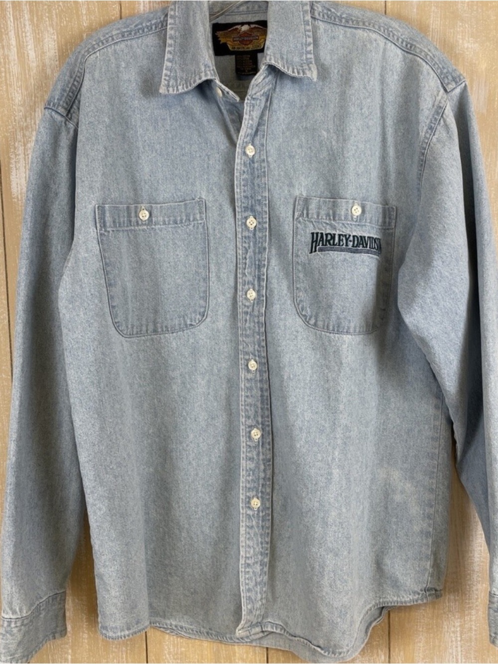 Harley-Davidson Light Blue Denim Button-Down Shirt